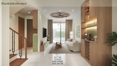 THIẾT KẾ NỘI THẤT NHÀ PHỐ WATERPOINT AQUA B7.08 – Hiện Đại, Xanh Mát 