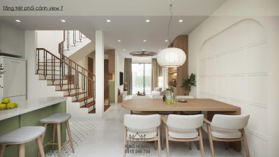 THIẾT KẾ NỘI THẤT NHÀ PHỐ WATERPOINT AQUA B7.08 – Hiện Đại, Xanh Mát 