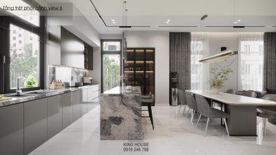 THIẾT KẾ NỘI THẤT BIỆT THỰ ĐƠN LẬP WATERPOINT -  Sắc xám thanh lịch, bình yên trong từng khoảnh khắc sống